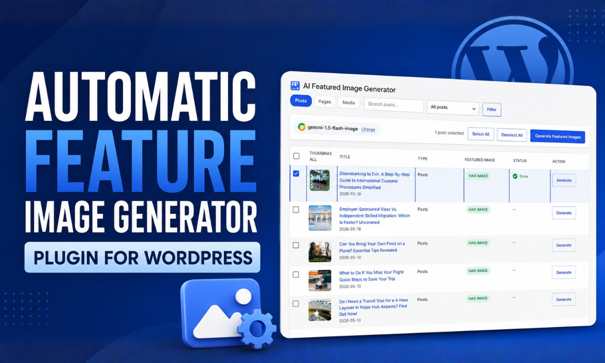 Automatically Feature Image Generator Plugin for WordPress
